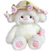 Generico Peluche Agnello Floreale, Simpatico Bouquet di Fiori a Mano Pecorella con Cappello Rimovibile, Peluche Fai da Te Animali di Peluches Regalo per Donne, Fidanzata, Decorazione da Scrivania
