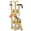 Wintem Tiragraffi da 170Cm con Cuccia per Gatti Albero Parco giochi gioco tira graffi per Gatto (Beige)