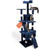 Wintem Tiragraffi da 170Cm con Cuccia per Gatti Albero Parco Giochi Gioco Tira Graffi per Gatto (Blu)