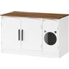 HOOBRO Mobile Lettiera per Gatti Nascosto, Armadietto Nido per Gatti a Doppia Porta, Moderno in Legno Ingegnerizzato, Forma Testa di Gatto, Bianco e Noce EWH51MW01