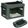 PawHut Trasportino Morbido per Cani Mini e Gatti, Trasportino Cuccia da Viaggio con Cuscino Rimovibile, Sacca di Trasporto e Porte in Rete Traspiranti, 60x42x42 cm, Grigio