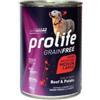 Generico Prolife Umido Cane Adult Medium Large Sensitive Grainfree 400gr, alimento completo senza cereali per cani Adulti di tutte le taglie, gusto MANZO e PATATE | 6 scatolette da 400 grammi l'una