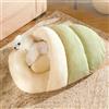 Monbaer - Letto per Gatti Comodo, Grotta per Animali Domestici, Casa per Cani, Igloo per Gatti con Fondo Antiscivolo, Cuccia in Pile per Gatti e Piccoli Cani, Lavabile (M-62x40cm, Verde)