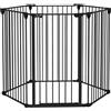 PawHut Cancellino per Cani Media Pieghevole 123x102x100 cm Nero | Doppia Chiusura di Sicurezza, Cancelletto di Sicurezza Modulabile, Metallo e Plastica