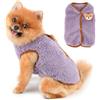 PAIDEFUL Gilet in pile per cani di piccola taglia, tinta unita, morbido e confortevole, maglione per cagnolino con motivo a orso, giacca con bottoni, cappotto caldo per autunno inverno, abbigliamento