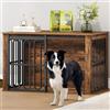 HEXCELEN Gabbia per Cani, 100 cm Cane Kennel Resistente, 2 Porte, Mobili per Cani Come Tavolino, 100 x 60 x 62,4 cm, Marrone, per Animali Domestici di Piccola/Media Taglia, Moderna