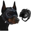 RASPIO Casco Tattico K9 per Pastore Tedesco e Malinois - Casco Regolabile per Cane con Paraorecchie Rimovibili, 2 Lenti, Binario Picatinny e Cuscinetti EVA per Cani da Lavoro di Media Taglia(Black)