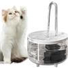 Generic Fontana per animali domestici - fontana per gatti senza fili USB da 1 litro | fontana per animali domestici in acciaio inox per cani, fontana trasparente spegnimento automatico, fontana d'acqua per