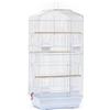 HUOLE Gabbia Voliera per Uccelli Pappagalli Inseparabili Calopsite Parrocchetti con Tetto Apribile da Appendere in Metallo (46 * 36 * 92 cm (bianco))