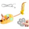 Generico Giocattoli Elettronici per Gatti | Giocattoli Interattivi con Topini Mobili,Peluche Realistico con Telecomando, per Animali Domestici e Giochi da Interno per Cuccioli per