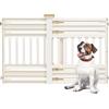 Iris Ohyama, Cancello di sicurezza per animali domestici con chiusura a pressione, estensibile da 61 a 100 cm, chiusura a mano, 2 tamponi per latoper cane - Pet Barrier PBR-600, Bianca