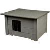 WOODOK Casetta per gatti per esterni, in legno, isolata, per giardino o terrazza, 54 x 39 x 34 cm (grigio, casetta per gatti)