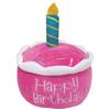 Jlobnyiun Giocattolo per torta di compleanno per cani, in peluche, da masticare, resistente, lavabile, a forma di torta di compleanno, per cuccioli, cani maschi o femmine, con divertente sonaglio per