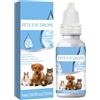 KOAHDE Pet Gocce Oculari per Cani e Gatti,Gocce Oculari per Animali Domestici,Detergente per Gli Occhi per Cani e Gatti,Collirio per Cani per Infezione,Smacchiatore per Lacrime per Cane,12ML