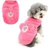 Ranphy Maglione in pile per cani e gatti di piccola taglia, caldo pullover senza maniche con anello a D e orecchie carine per cucciolo di gattino vestito invernale Chihuahua Yorkie, rosa, S
