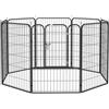 PawHut Recinto per Cani Grande Taglia 8 Pannelli 80x1.5x100cm Grigio