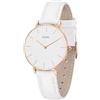 BUREI Orologio ultra sottile Demen minimalista orologio da polso Demen analogico giapponese al quarzo con cinturino in maglia in acciaio inox, regalo per le donne, bianco e oro