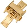 ROUREOX Chiusura Farfalla Acciaio Fibbia Orologio Lucida, Gancio Deployante Doppio Pulsante - Accessori Cinturino Pelle per Longines-D'oro 12mm