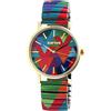 Raptor Orologio da donna fantasia colorato verde arcobaleno | orologio da polso donna straordinario con cinturino a trazione | orologio speciale donna - orologio alla moda donna anziani