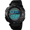 TONSHEN Multifunzione Digitale Orologi da Polso da Uomo Impermeabile 50M LED Elettronico Doppio Tempo Outdoor Sportivo Orologio Plastica Cassa e Gomma Cinturino Quadrante Grande