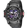 Gosasa Orologio sportivo da uomo con quadrante grande, militare, S-Shock, impermeabile, retroilluminazione, sveglia, cronometro Caratteristiche: robusto orologio da polso per allenamento,