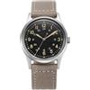 PRAESIDUS | 𝗔-𝟭𝟭 𝗝𝘂𝗻𝗴𝗹𝗲 𝗙𝗶𝗲𝗹𝗱 - Orologi da uomo, orologi da polso da uomo - 34 mm Field Military - Quadrante Patina Popcorn, Cinturino in Tela Grigio Chiaro - Assemblato negli US, Regalo