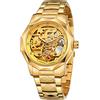 BOLYTE Tourbillon Design Orologio da polso da uomo analogico automatico in acciaio inossidabile, 8240-oro