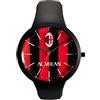 PRESTIGE & DELUXE Orologio da polso unisex Lowell Milan One Kid Cinturino Nero - Quadrante 34 mm rossonero + portachiave calcio