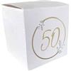 Social Crazy Scatole Portaconfetti cubetto per cerimonie Personalizzate - 50 anni nozze d'oro - Scatoline Bomboniere battesimo, compleanno, porta bomboniere personalizzato MADE IN ITALY (Pz 10)