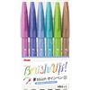 Pentel - Pennarello con punta simile a pennello Brush Touch Sign Pen, set di 6 colori