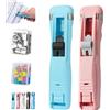 Generico Nuova Cucitrice Portatile Con Clip Per Raccoglitori 2026 - Include 100 Clip Riutilizzabili, Cucitrice A Clip A Pressione, Dispenser Manuale Non Distruttivo Per Raccoglitori Ad Amo (2 pezzi-f)