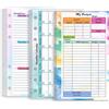 Zelten Carta perforata a fogli sciolti colorata Ricariche di carta per raccoglitore a 6 fori Organizzatore personale Diario Taccuino Pianificatore ricaricabile (Budget Weekly Monthly Planner, A6)