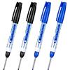 TopHomer 4 PZ Pennarelli per Fori Profondi, Pennarelli Impermeabili a Testa Lunga 30mm Punta Fine Strumento di Marcatura a Portata Estesa per Lavorazione del Legno, Costruzioni, Produzione (Nero + Blu)