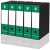 LogicaShop DOX Faldoni Portadocumenti Ufficio con Custodia, Raccoglitore ad Anelli A4, Dorso 8, Formato Commerciale, 32 cm Altezza, Classificatori Dossier Archivio Fatture e Documenti, 5 Pz (Verde)