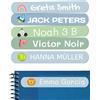 Haberdashery Online 50 Adesivi personalizzati con nome per bambini. Etichette adesive per scuola, asilo, libri, giocattoli e contenitori Tupperware. Etichette impermeabili 6x1 cm.