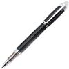 Gullor Penna roller, lacca nera, finiture in argento, cappuccio in cristallo con refill nero a punta fine (0,5 mm)