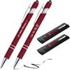 Jolis Papiers Penne personalizzate 2 in 1 con stilo touch - Incisione laser diversa su ogni penna - Chrome o Rose Gold - Astuccio regalo doppio incluso - 2 pezzi