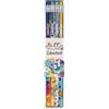 Colourbook Matta Set 4 Matite HB Doodle - Mina Antirottura, Fusto Verniciato con Gomma in Tinta, 4 Fantasie Grafiche Floreali e Astratte, Astuccio Rigido Incluso