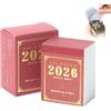 SMELEYOU Mini calendario da tavolo 2026 Piccolo calendario a strappo Pianificatore per studenti da ufficio per un programma giornaliero efficiente Monitoraggio degli obiettivi Decorazioni per la casa