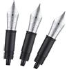 Asvine Set di 3 penne stilografiche Hongdian pennino argentato (punta extra fine, fine, media) per pennino 1860 Max, 1837, 660 e N8 sostituito #06