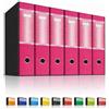 LogicaShop UBOX Raccoglitori ad Anelli A4 Grandi con Custodia, Faldoni Archivio, Classificatori Documenti Dossier Ufficio, Dox Registratore a Leva Raccoglitore (6Pz Commerciale, Viola, Dorso 8)