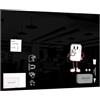 ALLboards Lavagna in Vetro Nera Magnetica 90x60cm, senza Cornice, a Muro, Per Calamite Neodimio, Vetro Temperato