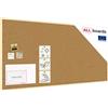 ALLboards Lavagna in Sughero con Cornice in Legno 200x100cm, Bacheca Sughero per Puntine Spille Memoboard