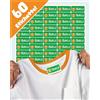 LabelTiger® Etichette Personalizzate Per Bambini - 60 Pezzi, Adesive e Impermeabili, Ideali Per Nido, Scuola, Vestiti e Oggetti - Verde