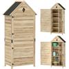 Outsunny Casetta da giardino in legno Outsunny, casetta per attrezzi impermeabile con tetto a falde in asfalto, porta di stoccaggio 80 x 49 x 170 cm, casetta per attrezzi resistente alle intemperie, casetta
