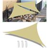 Woace Vela Ombreggiante Impermeabile Tenda da Sole per Esterno Vele Ombreggianti Triangolare Telo Parasole Protezione UV Tenda a Vela per Giardino Balcone Terrazza Sabbia 5x5x7.1M