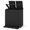LIFEZEAL 235L Pattumiera Differenziata Esterno a 2 Scomparti, Bidoni Giardino, Resistente alle Intemperie, in Resina, con Coperchio, Maniglia, Cestino Raccolta Spazzatura, Secchio, 40x77x86cm, Nero