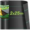 Dripex Telo Pacciamatura 2mx25m, 70g/m² Tessuto Anti Erbacce da Giardino, permeabile all'Acqua, Stabilizzazione UV, Telo Anti Erbacce per Erbacce da Giardino, Orto