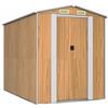 vidaXL Capanno Giardino Marrone Chiaro 192x274x223 cm Acciaio Zincato