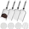 TYSM-CC 4 Setacci Professionali da Giardino in Acciaio Inox 18/8 - Maglie di Diversi Calibri (2mm, 3.8mm, 4.3mm, 5mm) - Ideali per Setacciare Terra, Compost, Sabbia e Materiali da Costruzione